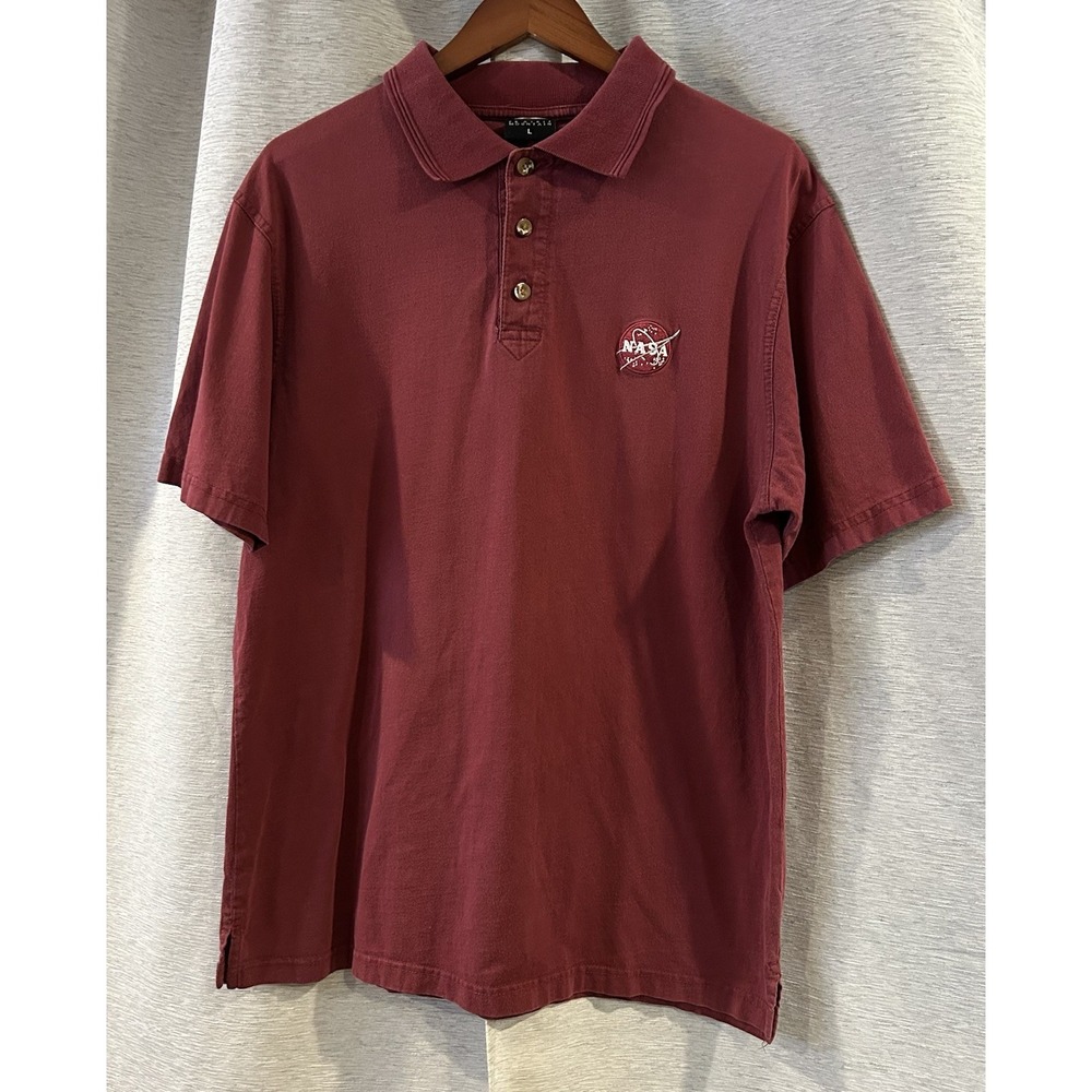 NASA Space center Embroidered Polo Maroon Size‎ Large - Picture 2 of 6